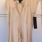 Vintage French Connection Popover Tassel Top Beige Blush Y2K Vintage French Connection Popover Tassel Top Beige Blush Y2K