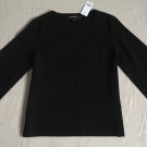 Banana Republic Simple Elegant Boxy Black Pullover Knit Top Minimalist Solid Color