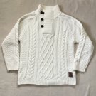 Zara Boys 11-12 Cream Cable Sweater Funnel Button Neck Zara Boys 11-12 Cream Cable Sweater Funnel Button Neck