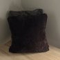 Two Faux Fur Throws Accent Pillows 17 inch Plush Dark Brown Brentwood Square