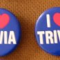 Trivia Night I Heart Trivia Pinback Button Pins x4 Vintage 1980s