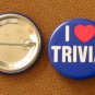 Trivia Night I Heart Trivia Pinback Button Pins x4 Vintage 1980s