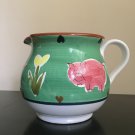 1980s Conran Habitat Vintage Round Ceramic Pig Pitcher Handpainted in Italy Vintage