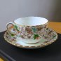 Vintage Hand Painted Bone China Tea Cup and Saucer Set Mintons England 40s 50s Exceptional Quality