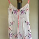 Flowy Boho Linen/Cotton Sleeveless Y2K Top Embroidered White Size Medium Flowy Boho Linen/Cotton Sleeveless Y2K Top Embroidered White Size Medium