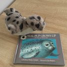 Vtg 90s Harbor Seal Pup Plush Toy and Book Set Sound Prints Smithsonian Oceanic Collection 1994
