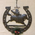 Cowboy Horseshoe Jingle Bells Christmas Metal Wall Door Hanging Cowboy Horseshoe Jingle Bells Christmas Metal Wall Door Hanging