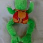 Vintage Sky Diving Stuffed Frog Shelf Sitter with Napsack Plush Eden Toys