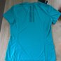 Women's Adidas Climalite Reflective Drop Tail Jersey V-Neck Cycling Running Teal Blue