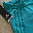 Women's Adidas Climalite Reflective Drop Tail Jersey V-Neck Cycling Running Teal Blue Women's Adidas Climalite Reflective Drop Tail Jersey V-Neck Cycling Running Teal Blue