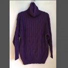 =Long Comfy Cable Knit Turtleneck Sweater Vintage Made in Italy Violet Purple Jumper 80s 90s= =Long Comfy Cable Knit Turtleneck Sweater Vintage Made in Italy Violet Purple Jumper 80s 90s=