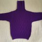 =Long Comfy Cable Knit Turtleneck Sweater Vintage Made in Italy Violet Purple Jumper 80s 90s=