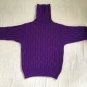 =Long Comfy Cable Knit Turtleneck Sweater Vintage Made in Italy Violet Purple Jumper 80s 90s=