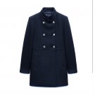 Zara Wool Coat Military Look Navy Blue 9787/201