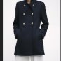 Zara Navy Wool Pea Coat Gold Buttons 9787/201 NEW Lined Walking Length