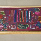 Vintage Framed Mola Kuna Textile Art San Blas Island Panama