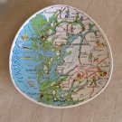 Norwegian Stavangerflint Earthenware Map Plate Vintage Norge Map Norway Decor