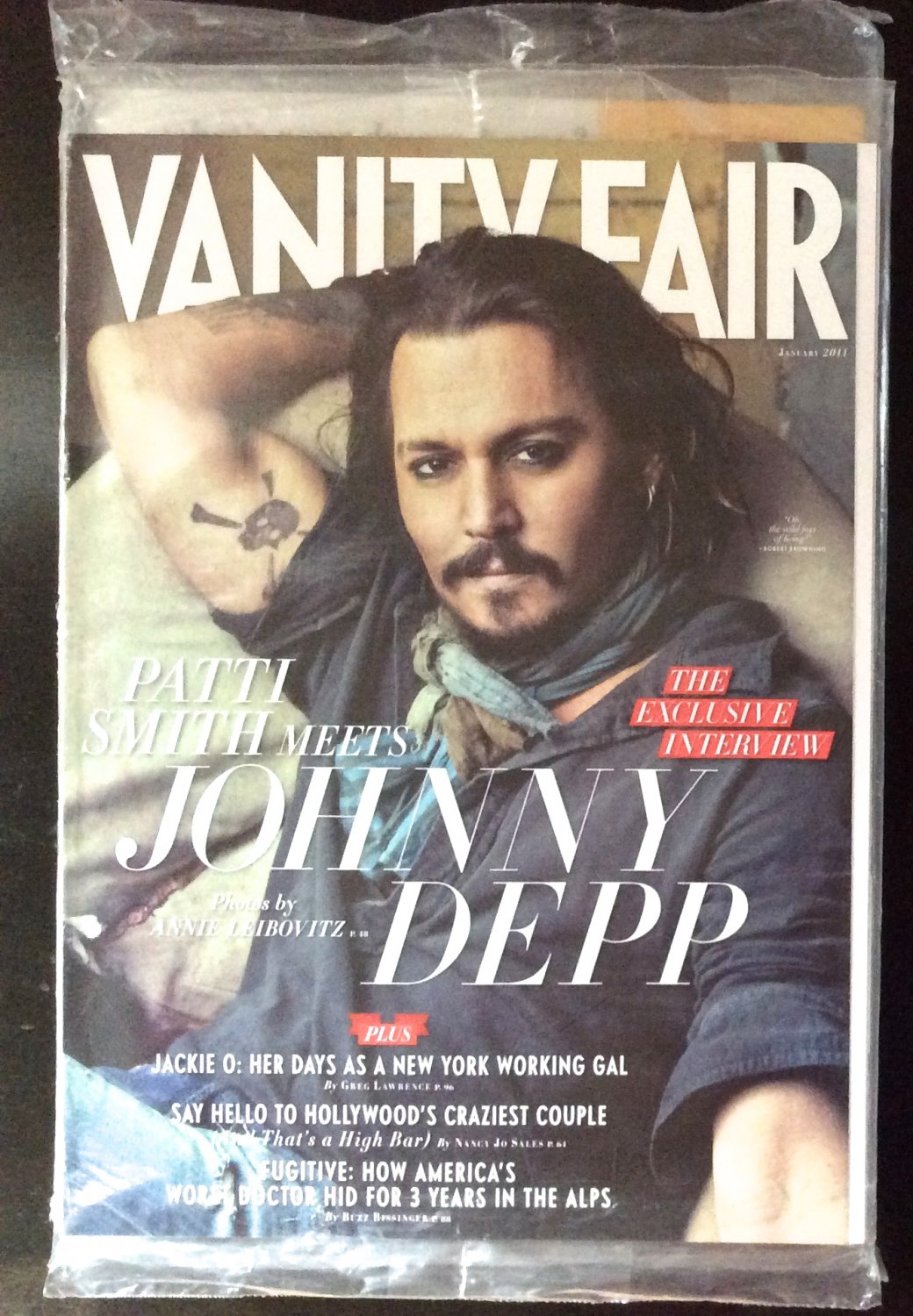 Vanity Fair January 2011 Johnny Depp Jackie O Buzz Bissinger Patti Smith