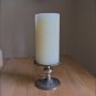 Silver TAG Pillar Candle Holders Silverplated Brass Pair