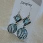 Blue Crystal & Blown Glass Dangle Drop Earrings Original Creations by Sarafay