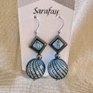 Blue Crystal & Glass Dangle Earrings Original Creations by Sarafay