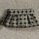 Maruca Wristlet Clutch Handbag Handmade in Boulder Colorado Black Taupe Circles