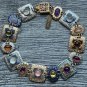 Retro Holly Yashi Panel Chain Bracelet Niobium Mixed Metals Gemstones Handcrafted Jewelry