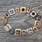 Retro Holly Yashi Panel Chain Bracelet Niobium Mixed Metals Gemstones Handcrafted Jewelry