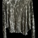 PLANET by Lauren G Tie Dye Cammo Fringe Boxy Tee Pima Cotton OS