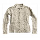 Crocheted Button Front Sweater with Collar Off-White Vintage Pre-2000 Crocheted Button Front Sweater with Collar Off-White Vintage Pre-2000