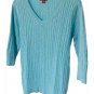Cotton Cable Knit V-Neck Sweater Bundle White, Blue