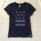 Under Armour T-Shirt Navy Blue/Blue Stars Women's Medium Under Armour T-Shirt Navy Blue/Blue Stars Women's Medium