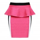 Cloverl Gabbie Pink Peplum Bandage Dress FREE GLOBAL SHIPPING