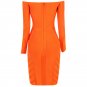 Cloverl Skye Orange Off the Shoulder Bandage Dress Free Global Shipping