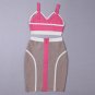 Cloverl Paige Pink and Grey Bandage Dress,2pcs in one set.Free Global Shipping