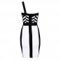 Cloverl Cassidy Black and White One Shoulder Bandage Dress Free Global Shipping