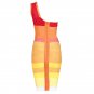 Cloverl Caitlin Orange Ombre One Shoulder Bandage Dress Free Global Shipping