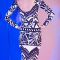 Cloverl Michelle Geometric Long-Sleeve Bandage Dress Free Global Shipping