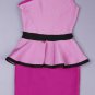 Cloverl Claudia One Shoulder Peplum Bandage Dress, 2 Options