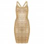 Cloverl Melanie Metallic Bandage Dress Free Global Shipping