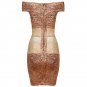 Cloverl Ellen Metallic Off the Shoulder Bandage Dress 2 colors Free Global Shipping