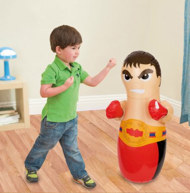 3D Bop Bag/Roly-Poly/Tumbler Toy Kid Inflatable Boxing Stand-Up Punching Dummy