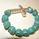 SKULL WITH CRYSTAL CROSS BRACELET