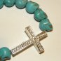 SKULL WITH CRYSTAL CROSS BRACELET