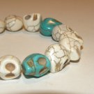 TURQUOISE AND WHITE SKULL BRACELET