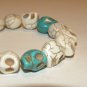 TURQUOISE AND WHITE SKULL BRACELET