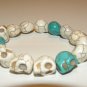 TURQUOISE AND WHITE SKULL BRACELET