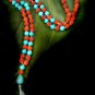 Necklace: RUDRUKSHA BEAD TURQUOISE LONG TASSEL  55cm