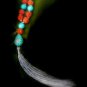 Necklace: RUDRUKSHA BEAD TURQUOISE LONG TASSEL  55cm