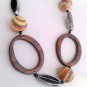 Retro Striped Glass spheres with funky ovals on Leather